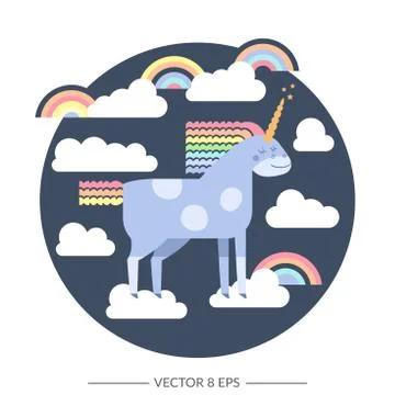Cute vector unicorn Stock Illustration