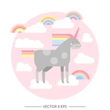 Cute vector unicorn Stock Illustration