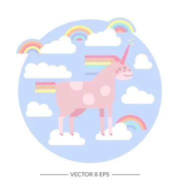 Cute vector unicorn Stock Illustration