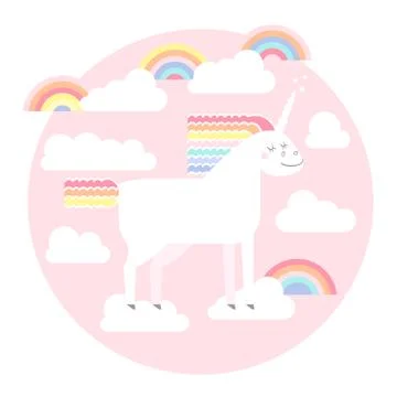 Cute vector unicorn Stock Illustration