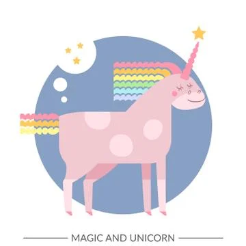 Cute vector unicorn Stock Illustration