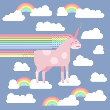 Cute vector unicorn Stock Illustration