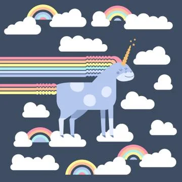 Cute vector unicorn Stock Illustration