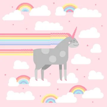 Cute vector unicorn Stock Illustration