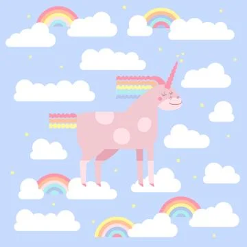 Cute vector unicorn Stock Illustration