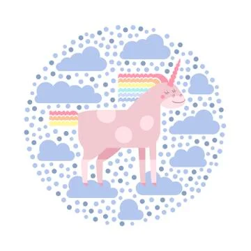 Cute vector unicorn Stock Illustration