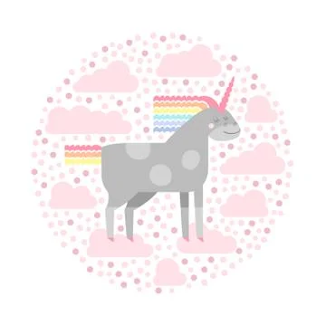 Cute vector unicorn Stock Illustration