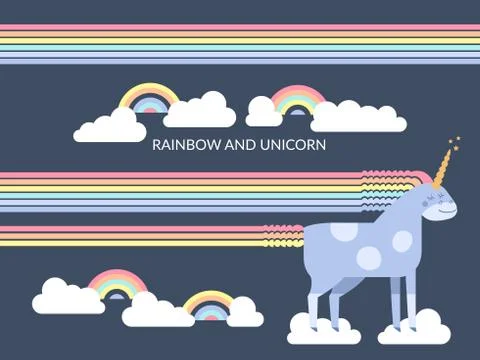 Cute vector unicorn Stock Illustration