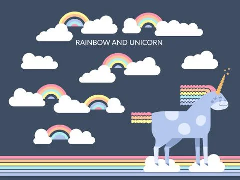 Cute vector unicorn Stock Illustration