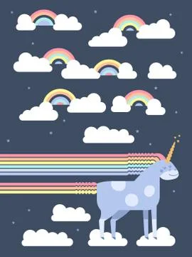 Cute vector unicorn Stock Illustration
