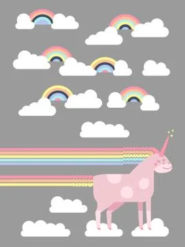 Cute vector unicorn Stock Illustration