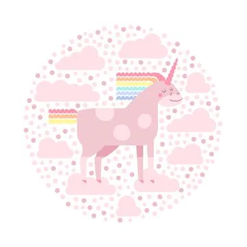 Cute vector unicorn Stock Illustration