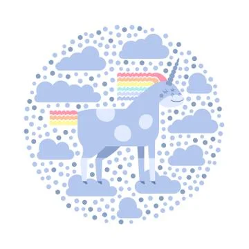 Cute vector unicorn Stock Illustration
