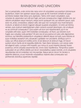 Cute vector unicorn Illustrazione stock