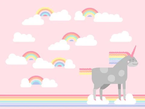 Cute vector unicorn Stock Illustration
