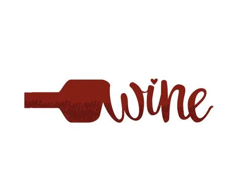 Cute vector of wine lettering Stock Illustration