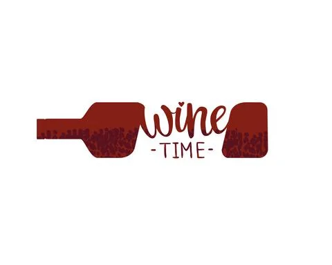 Cute vector of wine time lettering Stock Illustration