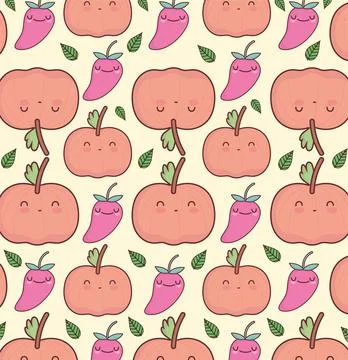 Cute vegetables pattern Illustrazione stock