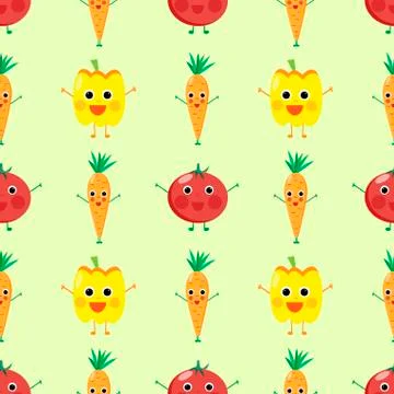 Cute vegetables pattern seamless Illustrazione stock