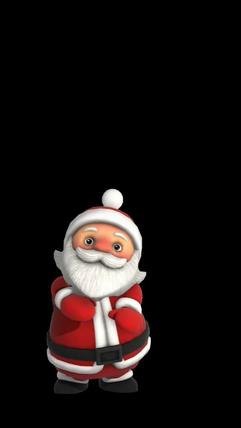 Cute vertical video of santa dancing hip hop isolated with copy space. Seamless Видео 320800246