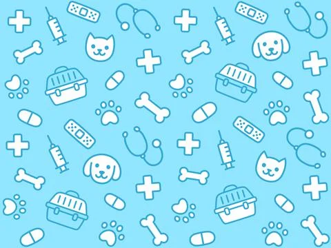 Cute vet seamless pattern Illustrazione stock