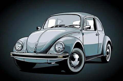 Cute vintage car vector template Stock Illustration