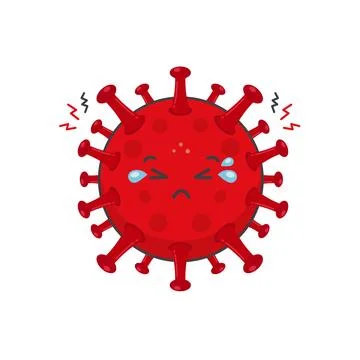 Cute Virus Character With A Sad Expression Stock Illustration