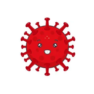Cute Virus Characters Happy Vector Illustration Stock Illustration