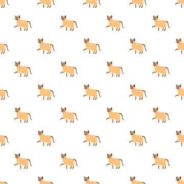 Cute walking siamese cat cartoon seamless pattern Stock Illustration