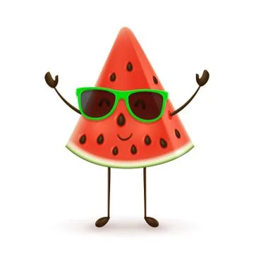 Cute watermelon character Stock Illustration