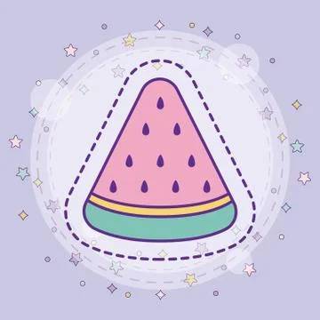 Cute watermelon fruit vector design Illustrazione stock