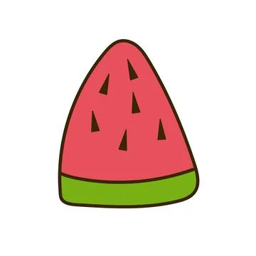 Cute watermelon hand-drawn Stock Illustration
