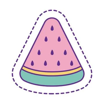 Cute watermelon patch line and fill style icon vector design Illustrazione stock