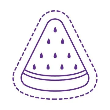 Cute watermelon patch line style icon vector design Illustrazione stock