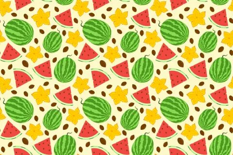 Cute watermelon seamless pattern Stock Illustration