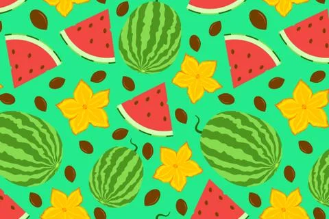 Cute watermelon seamless pattern Stock Illustration