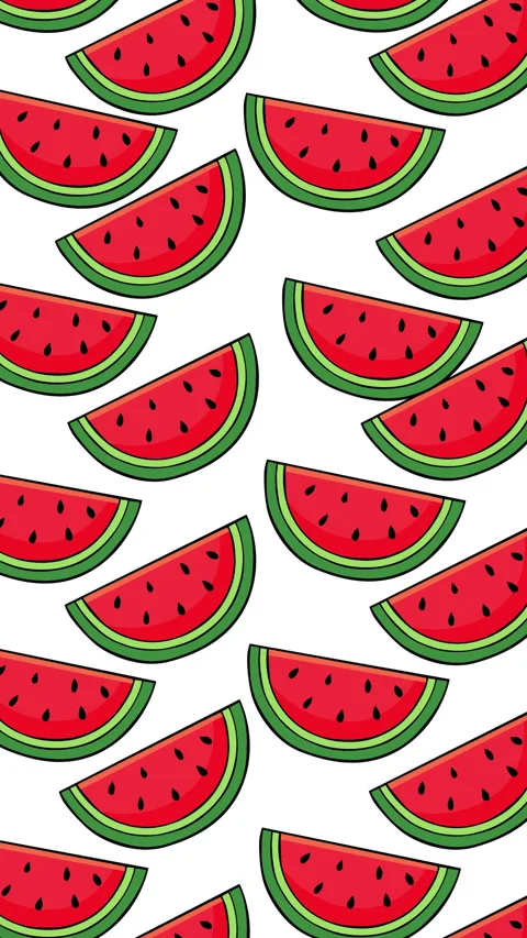 Cute Watermelon Slices Pattern Animation Background  Seamless Summer Fruit C Stock Footage 348067571