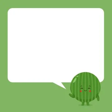 Cute Watermelon with Speech Bubbles Stock Illustration