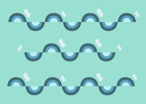 Cute wave background Stock Illustration