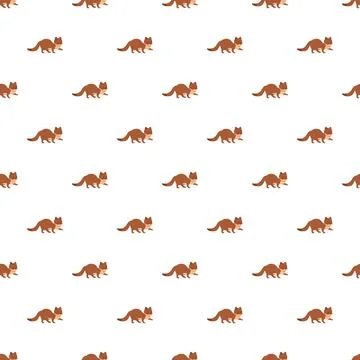 Cute weasel animal seamless pattern repeating background Stock Illustration