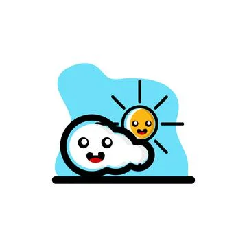 Cute Weather Character Conceptual Vector Illustration Design Illustrazione stock