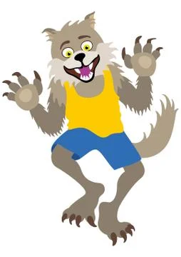 Cute werewolf boy Stock Illustration