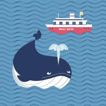 Cute whale icon.1 Stock Illustration