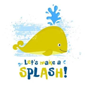 Cute whale print. Vector illustration. Stock Illustration