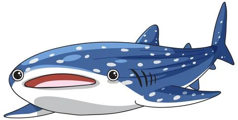Cute Whale Shark Vector Illustration Isolated on White Background Stock Illustration