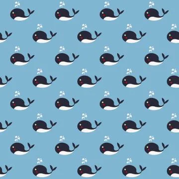 Cute whales Illustrazione stock