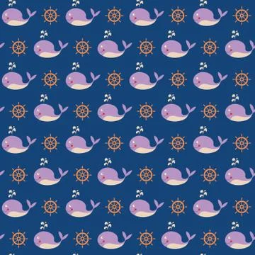 Cute whales Stock Illustration