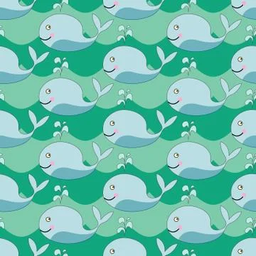 Cute whales pattern Stock Illustration