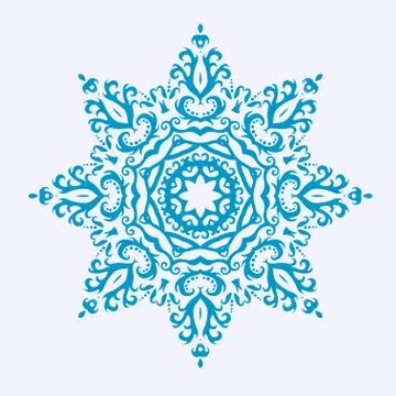 Cute whimsical snowflake isolated on background Stock Illustration