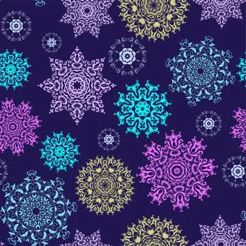 Cute whimsical snowflake isolated on background Illustrazione stock
